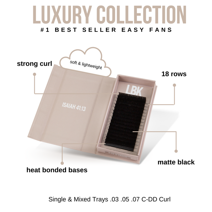 LBK LASHES Lashes .05 / C / 9MM .05 Easy Fan Lash Tray Luxury Collection