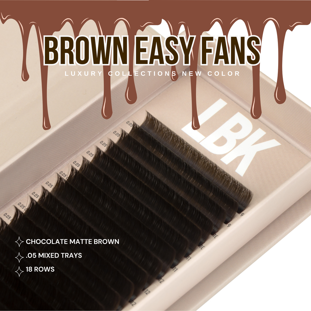 LBK LASHES Lashes .05 / D / 9-15MM .05 Dark Brown Easy Fan Lash Tray Luxury Collection