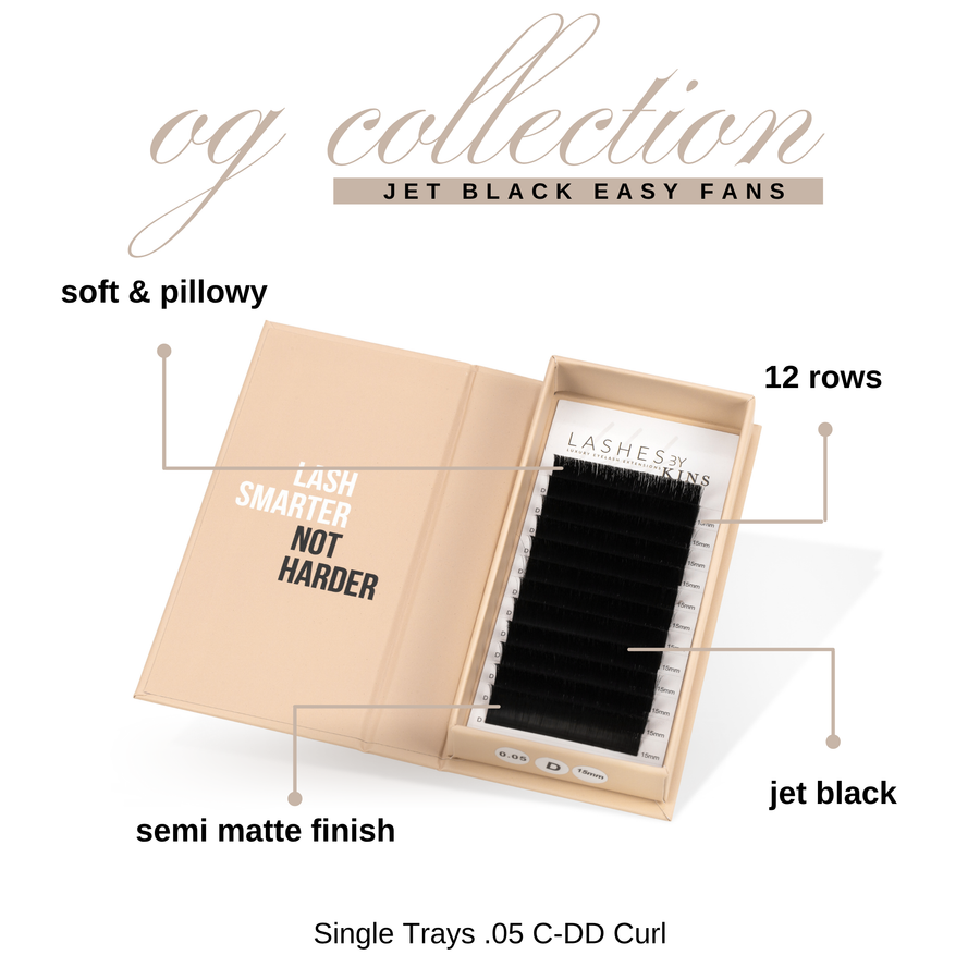 LBK LASHES Lashes .05 / C / 9mm .05 Easy Fan Lash Tray OG Collection