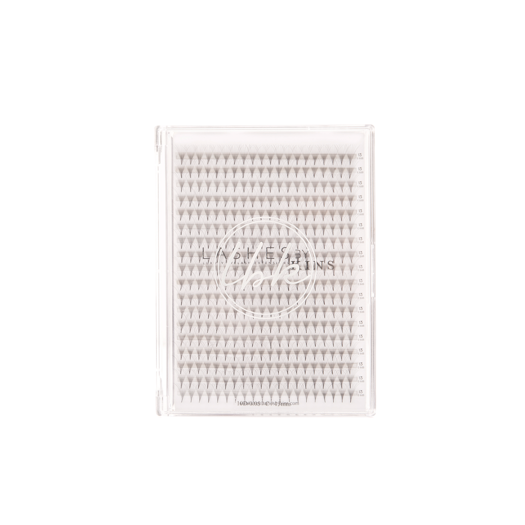 LBK LASHES Premades C / 8mm Premade Lash Fans XL Tray 10D