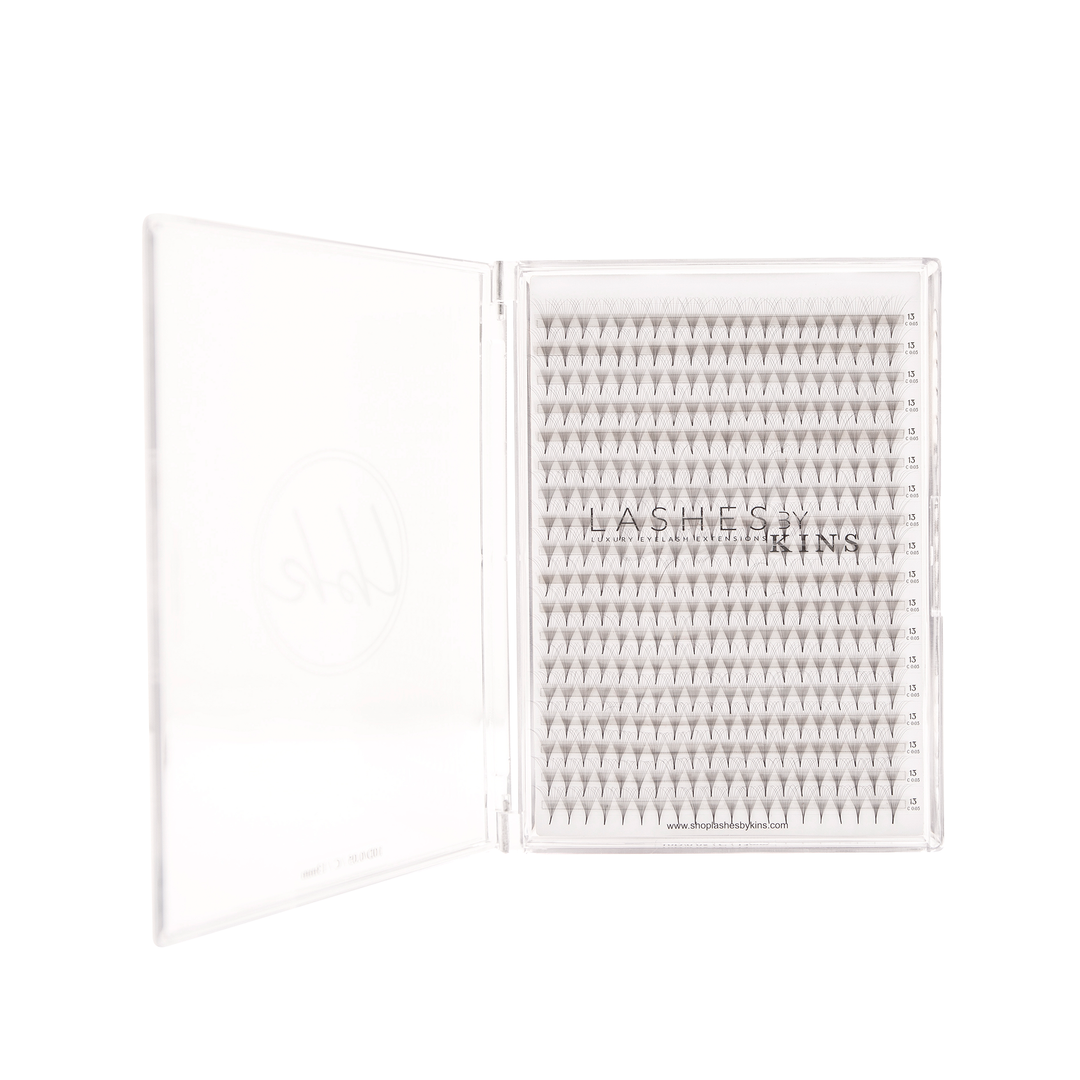 LBK LASHES Premades C / 8mm Premade Lash Fans XL Tray 10D