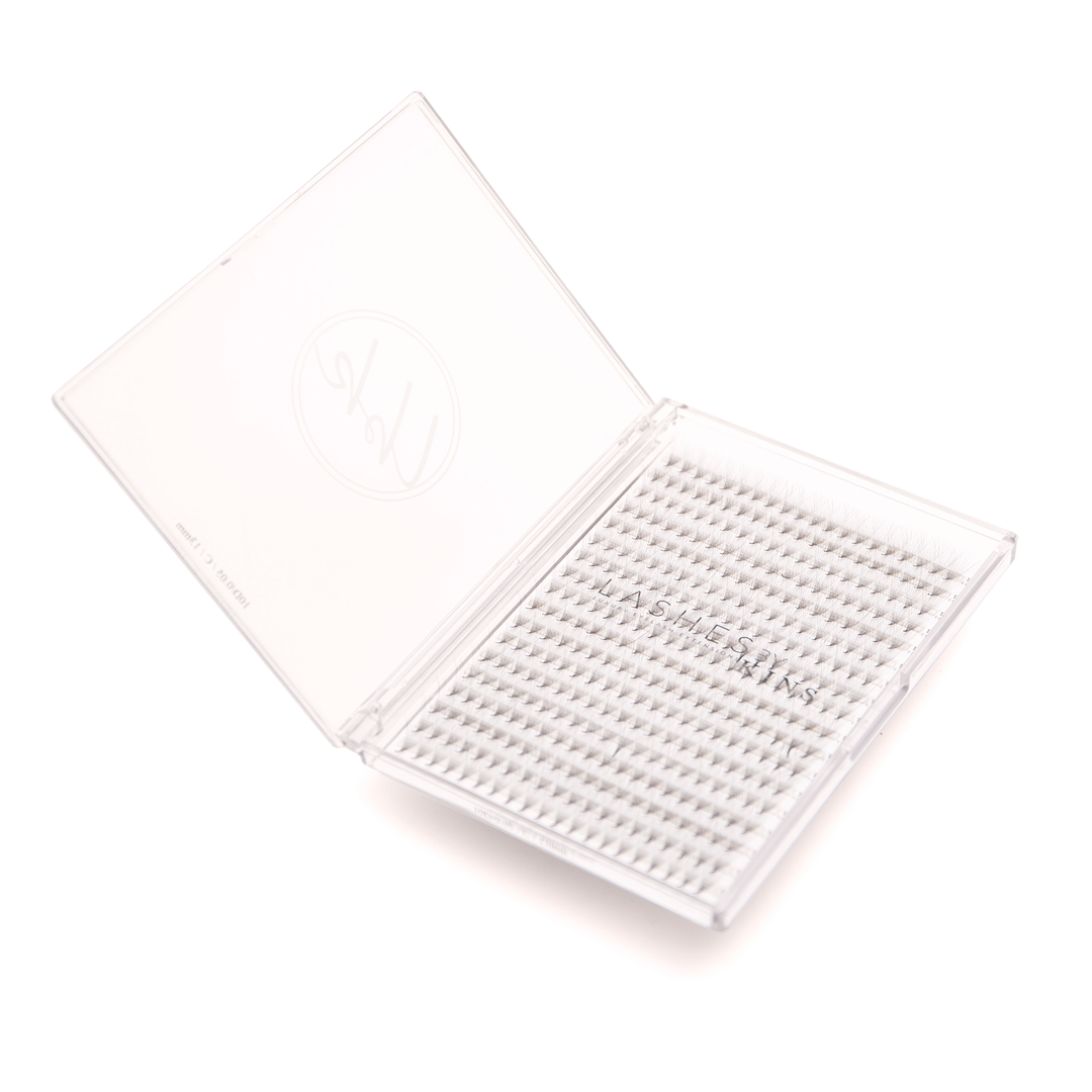 LBK LASHES Premades C / 8mm Premade Lash Fans XL Tray 10D