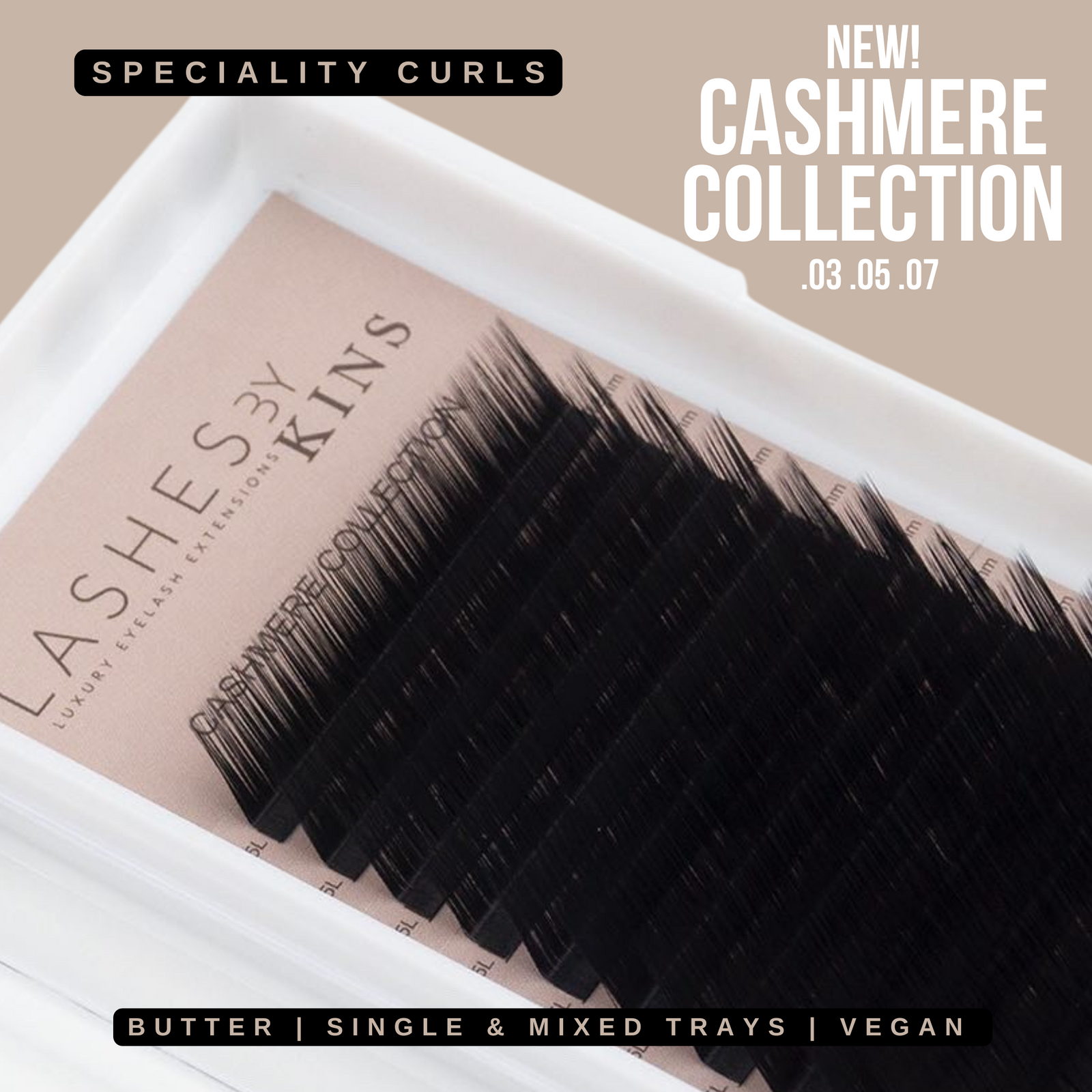 LBK LASHES Lashes .03 / D / 9-16MM .03 Volume Lash Trays Cashmere