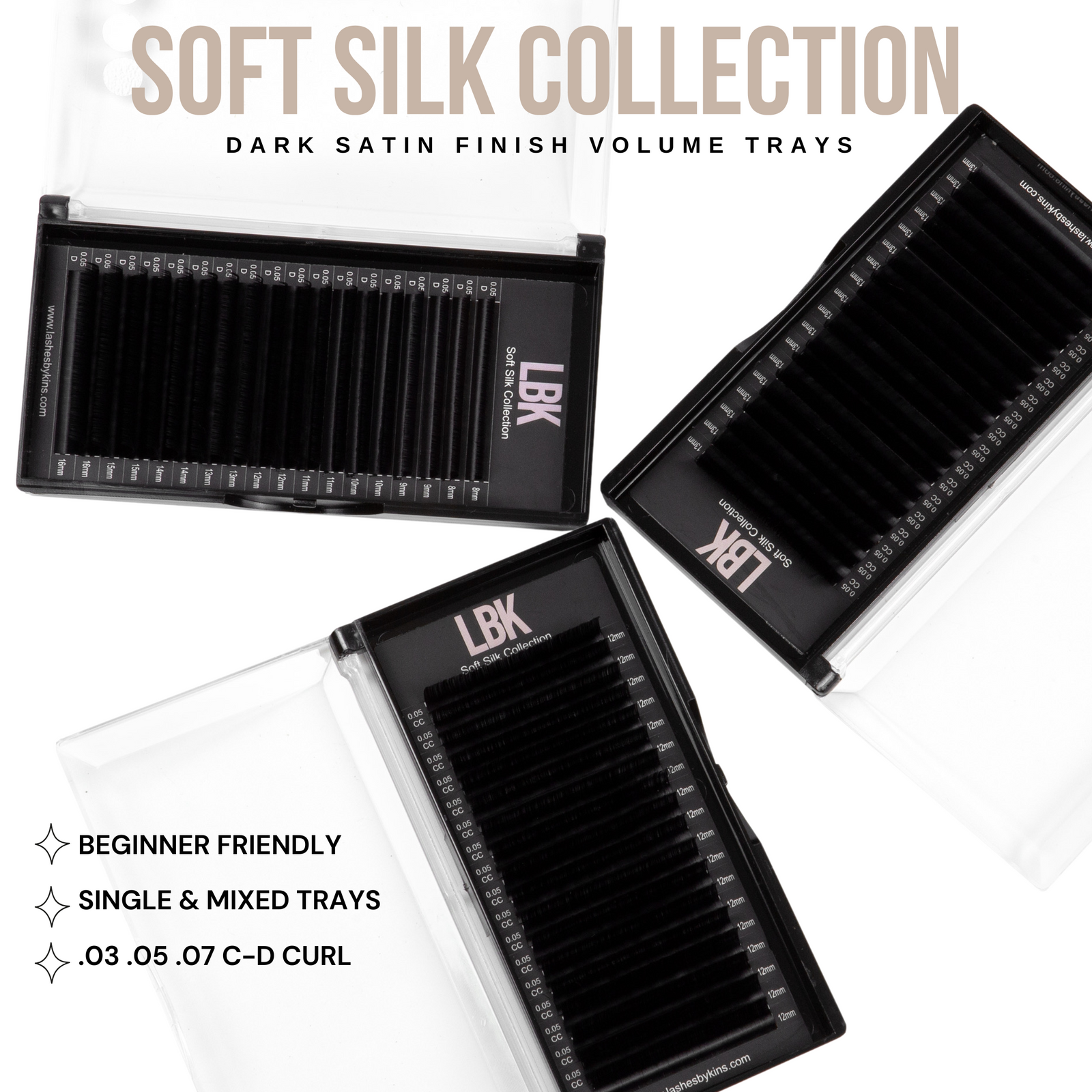 LBK LASHES Lashes CC / .05 / 8-16mm Soft Silk Volume Lash Trays