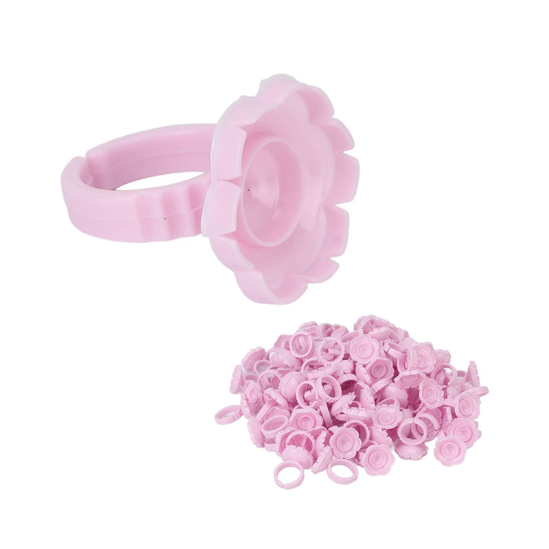 LBK LASHES Flower / Pink LBK LASHES Supplies Glue Rings 100 count